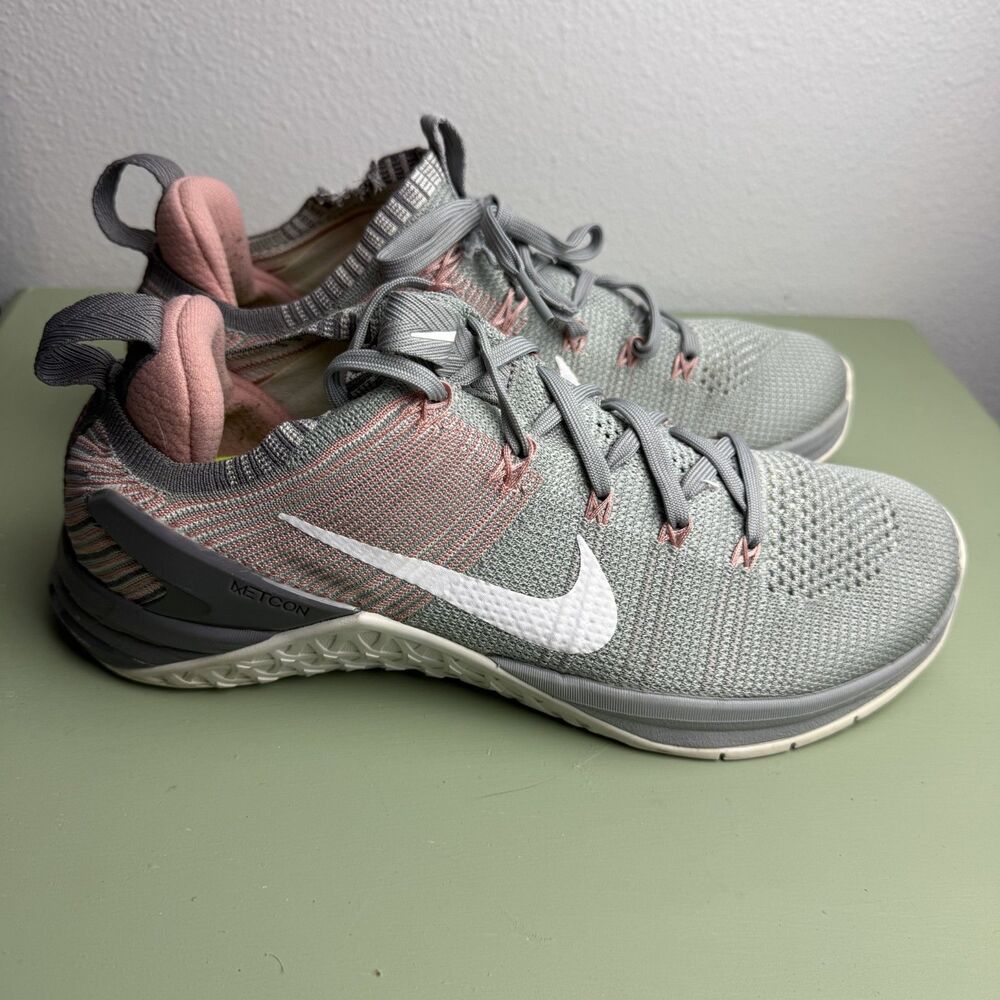 Nike Metcon DSX Flyknit 2 Crossfit Pink Gray Shoes Women's Size 9